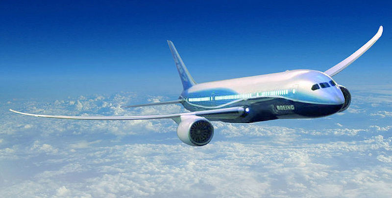 Aeromobile Boeing 787 Dreamliner in volo