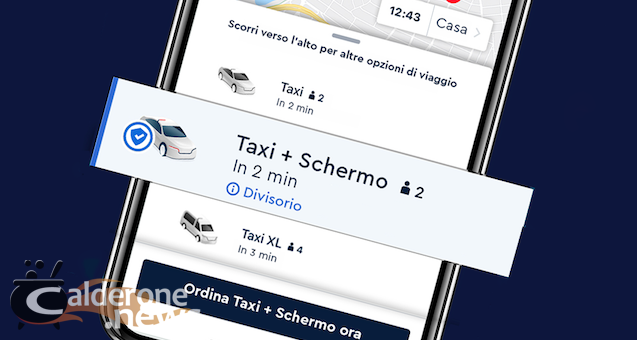 Smartphone con App prenotazione Taxi